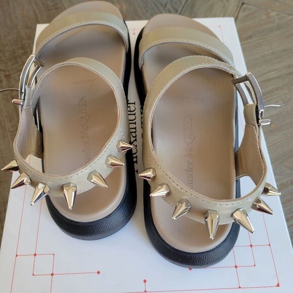 Alexander Mcqueen Spike Leather Sandal Shoes 39 - Picture 5 of 10